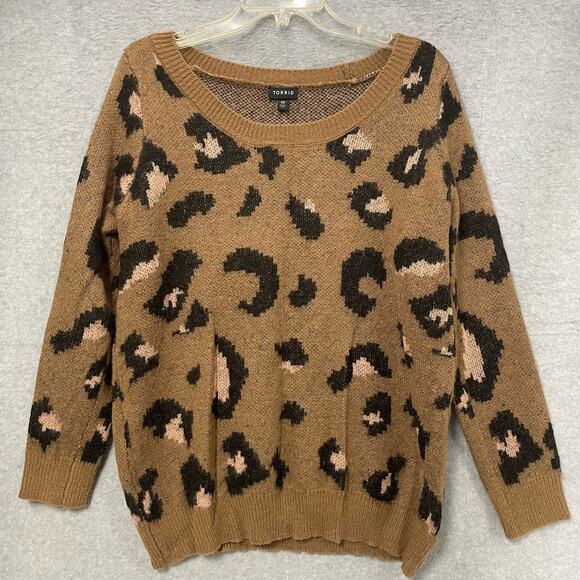 Torrid Leopard Print Sweater Size 00/M/L - Picture 2 of 6